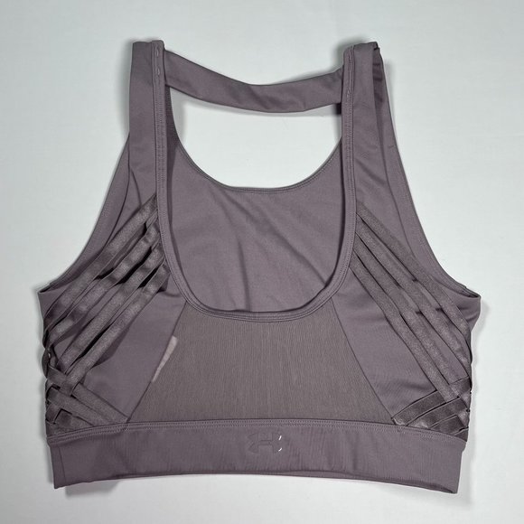 Under Armour Sports Bra Size Small Light Purple Strappy Sides Mesh Back - Picture 3 of 10